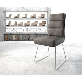 DELIFE Chaise-de-salle-à-manger Pela-Flex anthracite vintage cadre patin acier inoxydable