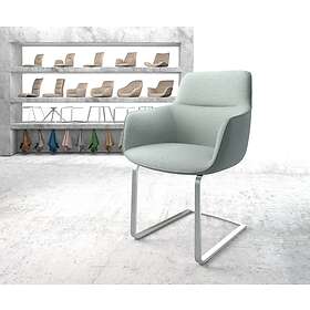 DELIFE Chaise-de-salle-à-manger Pejo-Flex menthe rayures cantilever plat acier inoxydable