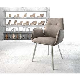 DELIFE Fauteuil Zoa-Flex taupe vintage 4-pieds conique acier inoxydable