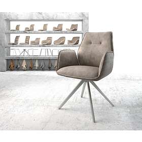 DELIFE Chaise-pivotante Zoa-Flex taupe vintage cadre croisé carré acier inoxydable