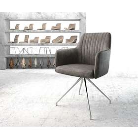 DELIFE Chaise-pivotante Greg-Flex anthracite vintage cadre croisé conique acier inoxydable