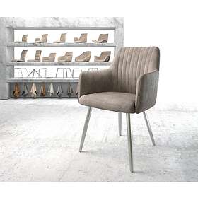 DELIFE Fauteuil Greg-Flex taupe vintage 4-pieds conique acier inoxydable
