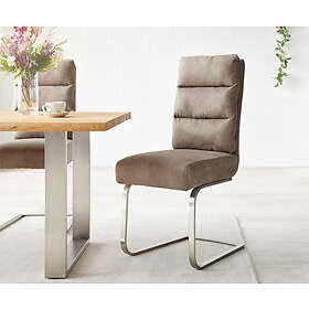 DELIFE Chaise-de-salle-à-manger Pela-Flex taupe vintage cantilever plat acier inoxydable