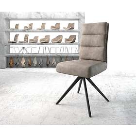 DELIFE Chaise-pivotante Pela-Flex taupe vintage cadre croisé carré noir