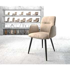 DELIFE Fauteuil Vinja-Flex beige vintage 4-pieds conique noir