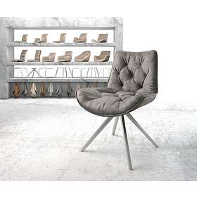 DELIFE Chaise-pivotante Taimi-Flex gris vintage cadre croisé carré acier inoxydable