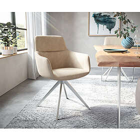 DELIFE Chaise-pivotante Pejo-Flex beige vintage cadre croisé carré acier inoxydable