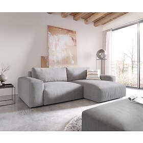 DELIFE Canapé d"'angle Lanzo XL 280x175 cm Microfibre Gris Recamière variable avec Tabouret