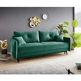 DELIFE Canapé-lit Piera velours vert 215x100 cm