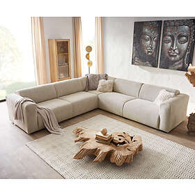 DELIFE Canapé-d"'angle Eterno 300x300 cm chenille beige