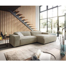 DELIFE Canapé-d"'angle Tenso 280 x 165 chenille beige recamière droite