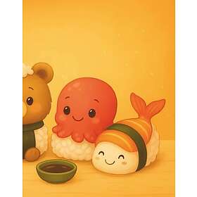 Kanji Practice Book: Japanese Writing Paper: Cute Kawaii Sushi