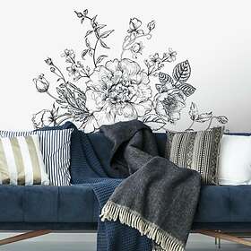 RoomMates Väggdekor Black & White Peony Giant Peel stick Wall Decals RMK3865GM