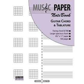 MUSIC PAPER NoteBook Guitar Chord & Tablature