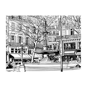 Artgeist Fototapet Sketch Of Parisian Fountain