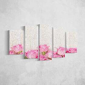 Homemania 100 X 3 X 60cm-HM205PKNV-205, polyester, trä