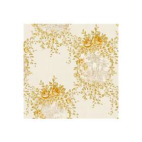 A.S. Creation Blommig Tapet Château Ovävd Guld Beige