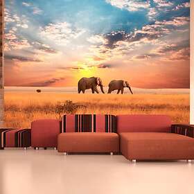 Arkiio Fototapet Afrikanska Savannen Elefanter 350x270
