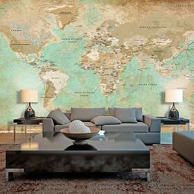 Artgeist Fototapet Turquoise XXL World Map II 500x280