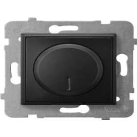 Rotary Ospel ARIA panel Push and dimmer adapted for incandescent and halogen load black LP -8U/m/33