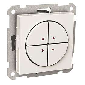 Schneider Electric Exxact Klenspänningsknapp vit 4 slutarkontakter