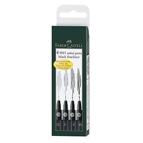 : Pennset PITT Artist Pen Fineliner 4-pack svart