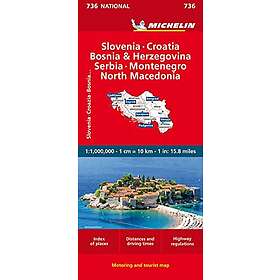 : Slovenia, Croatia, Bosnia National Map 736