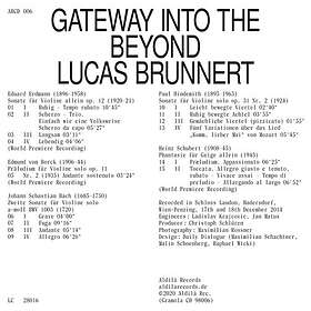 Lucas Brunnert Gateway Into The Beyond CD