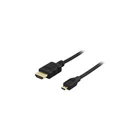 Deltaco HDMI - HDMI Micro High Speed with Ethernet 1m
