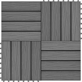 Be Basic Trall 11 st djupt mönster WPC 30x30 cm 1 kvm grå Grå