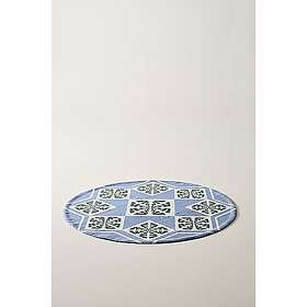 Jotex TREELINE slätvävd matta ø 110 cm Blå/grön/vit