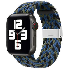 A-One Brand Apple Watch 2/3/4/5/6/7/SE (42/44/45mm) Armband Braided Tyg Blå