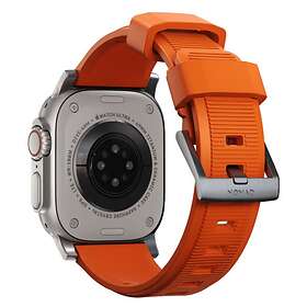 Nomad Apple Watch 42/44/45mm/Apple Watch Ultra Armband Rugged Band Ultra Orange Silver