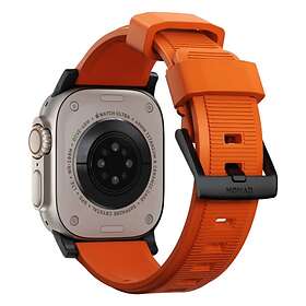 Nomad Apple Watch 42/44/45mm/Apple Watch Ultra Armband Rugged Band Ultra Orange Svart
