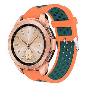 Lux-Case Samsung Galaxy Watch (42mm) klockarmband silikon tvåfärgad ihålig – Orange och svartgrön Flerfärgad