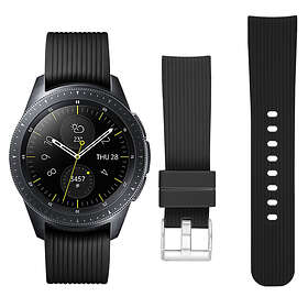 Lux-Case Samsung Galaxy Watch (42mm) klockarmband silikon randig textur – Svart