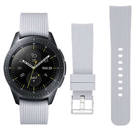 Lux-Case Samsung Galaxy Watch (42mm) klockarmband silikon randig textur Grå Beig
