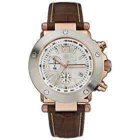 Davis Guess klockarmband 1626 Analog A47007G1 Unisex Läder Kvartsur Brun sömmar vitt