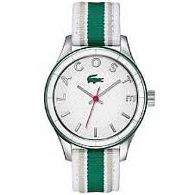 Lacoste klockarmband 2000769 / LC-66-3-29-2405 Läder Polykromi 18mm sömmar vitt