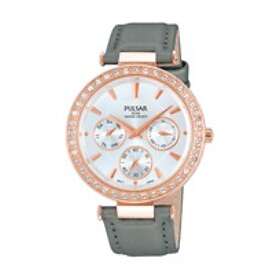 Pulsar Watches klockarmband VD75-X064-PP6166X1 Läder Grå sömmar grå