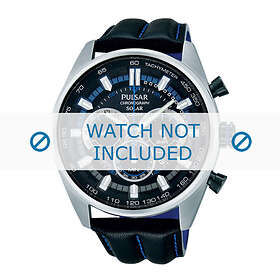 Pulsar Watches klockarmband VS75-X002 Läder 20mm sömmar blå