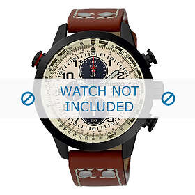 Seiko klockarmband SSC425P1 / V176 0AG0 Läder Brun 20mm sömmar vitt