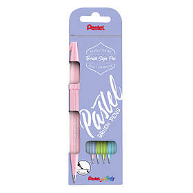 Pentel Fude Touch Sign Pen 4-set Pastel