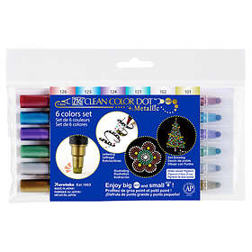 ZIG Kuretake Clean Color DOT Pen Metallic 6-set