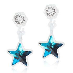 Blomdahl Medical Plastic Pendant Star 4/6 mm, Crystal/aquamarine Örhänge