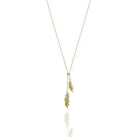 CU Jewellery Feather/Leaf double halsband Guld