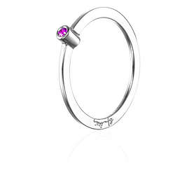 Efva Attling Micro Blink Pink Sapphire Ring Silver 17,00 mm