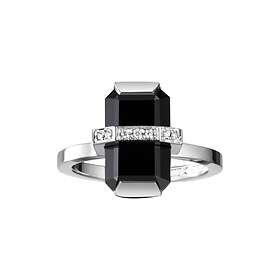 Efva Attling Little Bend Over Onyx Ring Vitguld 16,50 mm