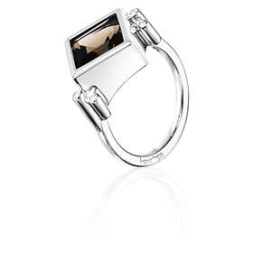 Efva Attling Shiny Memory Smokey Quartz Ring Silver 18,50 mm