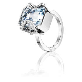 Efva Attling Little Magic Star Aquamarine Ring Vitguld 17,50 mm